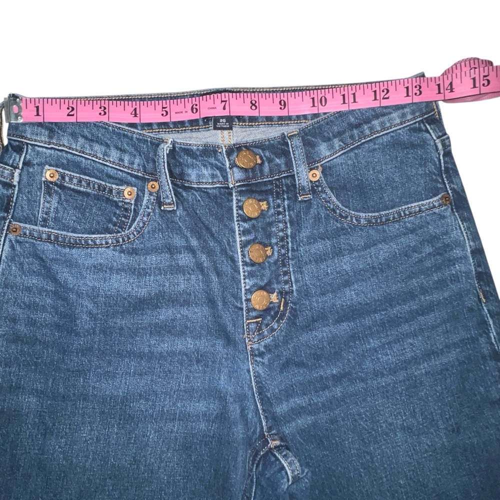 J. Crew Mid-Rise Flare Crop Dark Wash Button Fly Jeans size 25 - Picture 5 of 11